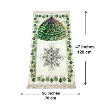 Padded Soft Muslim Prayer Mat Men Women, Orthopedic Thick Islamic Praying Rug, Foam Turkish Prayer Carpet, Islam Travel Portable Mat Ramadan Rug Muslim Beads Janamaz Sajda Salat Seccade Namaz Pray
