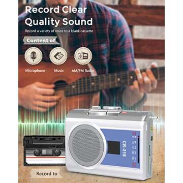 Gracioso Portable Cassette Recorder Player - Vintage & Compact