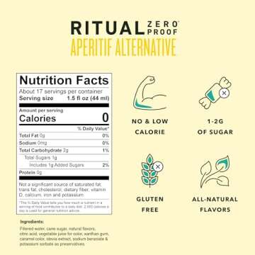 RITUAL ZERO PROOF Aperitif Alternative | Award-Winning Non-Alcoholic Spirit | 25.4 Fl Oz (750ml) | Zero Calories | Sustainably Made in USA | Make Delicious Alcohol Free Cocktails