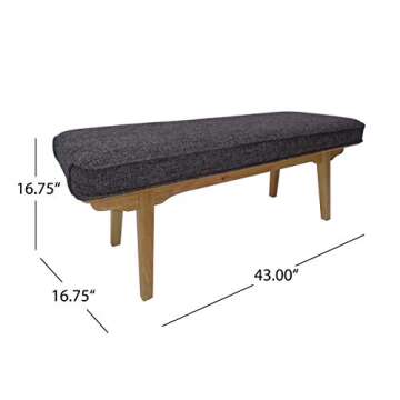 Shop Mid Century Fabric Bench by Christopher Knight Home