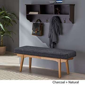 Shop Mid Century Fabric Bench by Christopher Knight Home