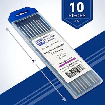 Premium 10-Pack of 3/32" Tungsten Electrodes for TIG Welding