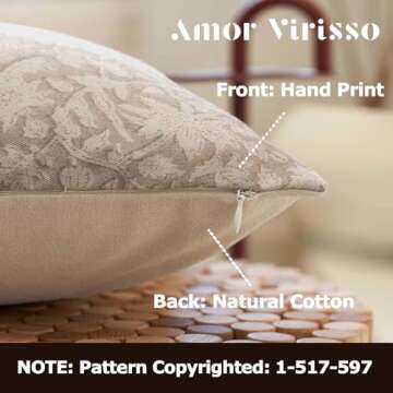 Amor Virisso Floral Throw Pillow Covers 18x18 Couch Pillows for Living Room Decorative Accent Pillow...