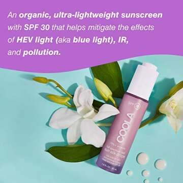 COOLA Organic Sun Silk Drops and Face Moisturizer with SPF 30, Dermatologist Tested Sunscreen against Blue Light, Vegan and Gluten Free, 1 Fl Oz (Pack of 1)