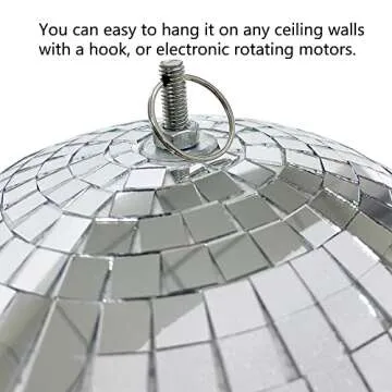 VOELIGT 12inch Mirror Glass Ball (Silver) Disco Ball DJ Dance Decorative Stage Lighting Home Party Window Display Decoration