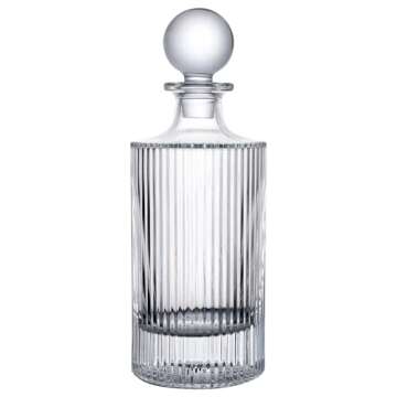 Lily's Home Elegant Glass Whiskey Decanter with Leak-Proof Stopper - Premium Bourbon & Crystal Wine ...