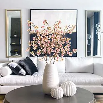 Uieke Silk Cherry Blossom Branches, 40.5in Artificial Cherry Blossom Flowers Long Stems Fake Flowers...