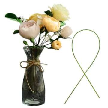 Arlai 100 Pcs 2 Gauge Floral Stem Wire 16 Inch Dark Green Floral Wire - DIY Artificial Flower Arrangements Wreath Making Supplies