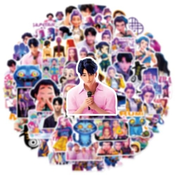 60 Pack Demon Hunters Stickers for Kids, Kpop Party Favors, Vinyl Waterproof Cool Movie Stickers for...