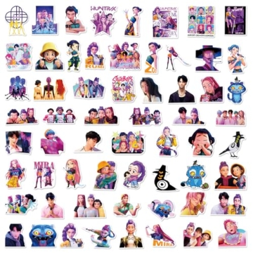 60 Unique Demon Hunters Waterproof Stickers Pack for Kids