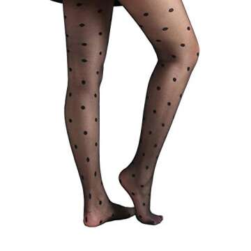 MakeMeChic Women's Heart Sheer Mesh High Waist Tight Black-1 one-size