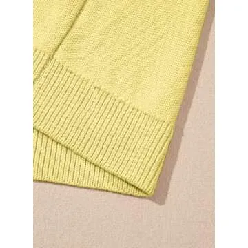 Dokotoo Women's Summer Cardigans Lightweight Casual Short Sleeve Cardigan Sweaters for Women Fashion 2025 Spring Short Button Knit Open Front Sweater Tops Yellow X-Large