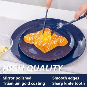 Supernal 180pcs Blue Plastic Silverware Plastic Silverware Heavy Duty Blue Party Plastic Cutlery Blue Plastic Forks Include 60 Blue Forks,60 Blue Knvies,60 Blue Spoons for Wedding,Party or Daily Using