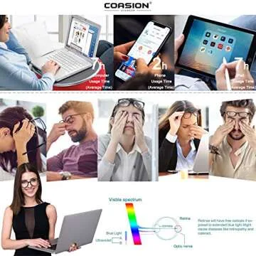 COASION Blue Light Blocking Glasses for Women Vintage Round Anti Blue Ray Computer Game Eyeglasses (Tortoise/Gold)