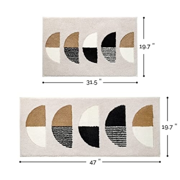 Luxurious DEXDE Boho Bathroom Rugs Soft Plush Non-Slip