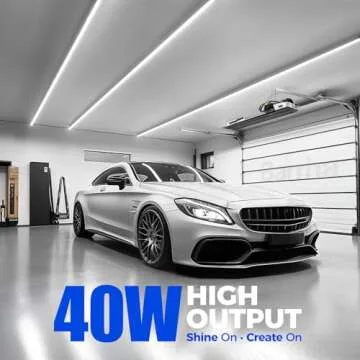 Barrina LED Shop Light, 4FT 40W 5500LM 5000K Daylight White, V Shape, Clear Cover, Linkable with Plu...