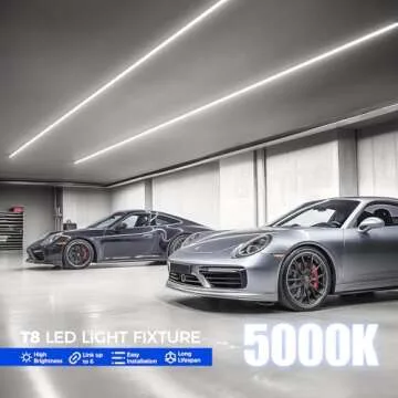 Barrina LED Shop Light, 4FT 40W 5500LM 5000K Daylight White, V Shape, Clear Cover, Linkable with Plug, T8 LED Tube Lights, ETL Listed, 10 Packs