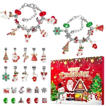 Christmas Advent Calendar 2024 for Girls - DIY Jewelry Bracelet Set