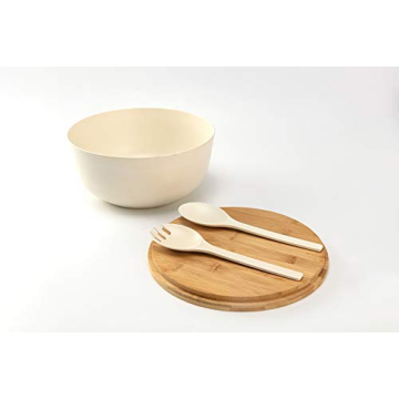 GEHE Bamboo Salad Bowl - Eco-friendly Dining Set