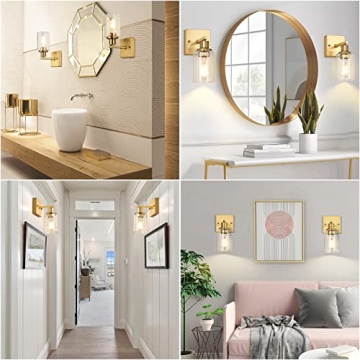 ShineTech Wall Sconces Set of 2 - Gold Modern Fixtures