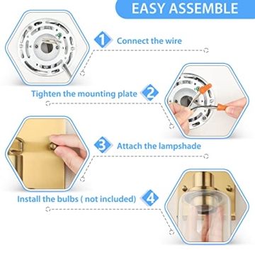 ShineTech Wall Sconces Set of 2 - Gold Modern Fixtures