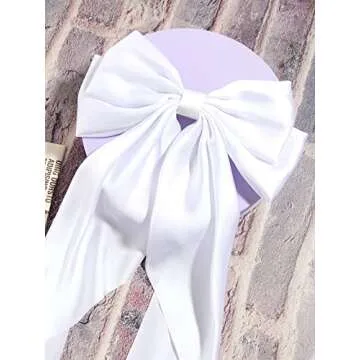 Furling Pompoms Hair Bows for Women - Elegant Satin Silky Clips for All Occasions