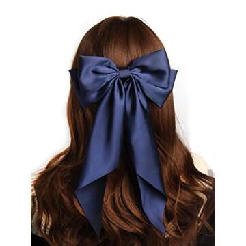 Furling Pompoms Hair Bows for Women Stylish Large Clips