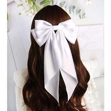 Furling Pompoms Hair Bows for Women Stylish Large Clips
