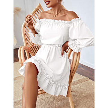 Rooscier Women's Off Shoulder Mini Dress for Parties