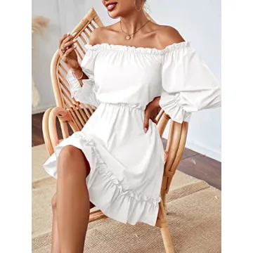 Rooscier Women's Off Shoulder Mini Dress for Parties