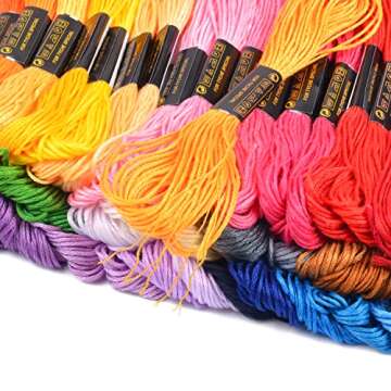 VICOVI 50 Skeins Rainbow Embroidery Floss Set for Crafts