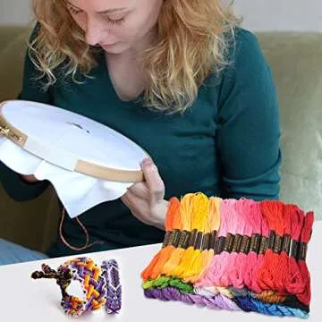 VICOVI 50 Skeins Rainbow Embroidery Floss Set for Crafts