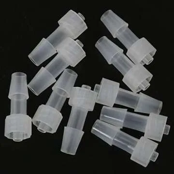MEETOOT 10pcs Male Luer Lock 1/4" PP Hose Barb Adapter for Laboratory Biochemical/Analytical Instruments, Food Machinery and Aquarium Equipment