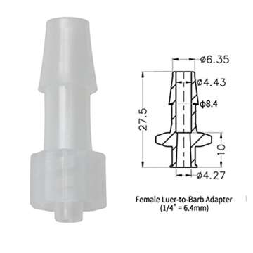 MEETOOT 10pcs Male Luer Lock 1/4" PP Hose Barb Adapter for Laboratory Biochemical/Analytical Instruments, Food Machinery and Aquarium Equipment