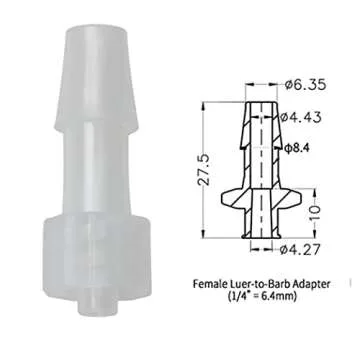 MEETOOT 10pcs Male Luer Lock 1/4" PP Hose Barb Adapter for Laboratory Biochemical/Analytical Instruments, Food Machinery and Aquarium Equipment