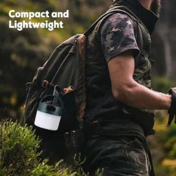 Solar Camping Lantern with String Lights, 33ft Light Strip Easily Store, 3600mAh Rechargeable Lantern with 3 Modes, Waterproof Portable Tent Light, Camping Essentials for Hiking Power Outage