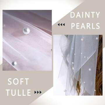 YAEISM Bridal Pearl Hair Bow Veil for Weddings Parties