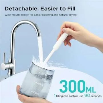 COSLUS Water Dental Flosser Pick for Teeth: 4 Modes Cordless Portable 300ML Larger Tank Water Teeth Cleaner IPX7 Waterproof Flossing Cleaning Picks for Home Travel FC5360