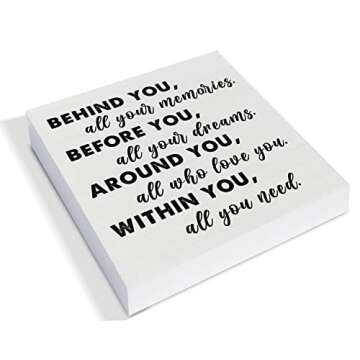 Graduation Quote Wood Box Sign Decor Desk Sign Positive Behind You All Your Memories Wooden Box Bloc...