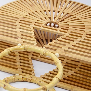 Miuco Handmade Women's Bamboo Handbags Tote Bag