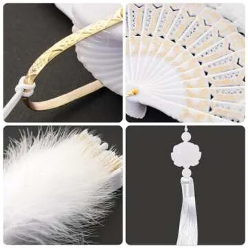 Stylish Foldable Feather Fan for Parties & Weddings