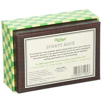 Ridley’s Sports Trivia Card Game – Fun Sports Quiz for All Ages, 140 Questions