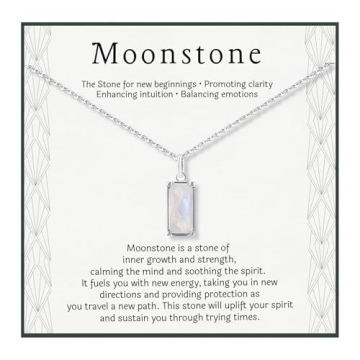 HOPE LOVE SHINE Rainbow Moonstone Sterling Silver Necklace for Women
