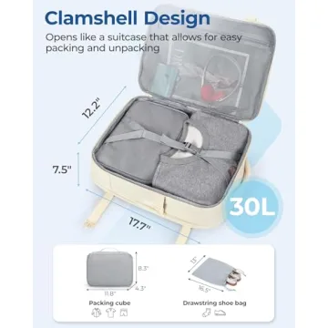 BAGSMART Travel Backpack 30L for Men Women Stylish Carry-on