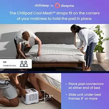 Chilipad Cube Bed Cooling System - Cooling & Heating Mattress Topper, Dual Zone Individual Bed Temperature, Cool Sleep Enhancement, Temp Range of 60-115°F, WE King Bedsize (76"W x 80"L), Model: CP515