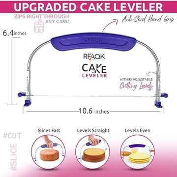 RFAQK 35PCs Cake Turntable and Leveler-Rotating Cake Stand with Non Slip pad-7 Icing Tips and 20 Bags- Straight & Offset Spatula-3 Scraper Set -EBook-Cake Decorating Supplies Kit -Baking Tools