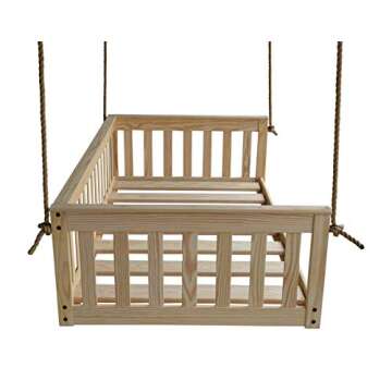 A&L Furniture VersaLoft Amish-Made Pine Twin Mission Swingbed with Rope, Unfinished
