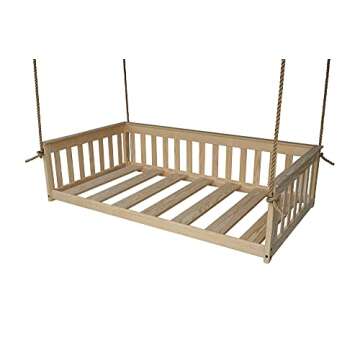 A&L Furniture VersaLoft Amish-Made Pine Twin Mission Swingbed with Rope, Unfinished