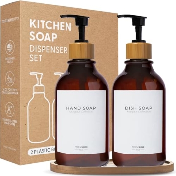 MaisoNovo Soap Dispensers 3-Piece Set | Bathroom Soap Dispenser | Kitchen Soap Dispenser Set | 16.9o...