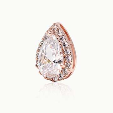 SWEETV Teardrop Bridal Earrings for Wedding, Prom - Elegant Cubic Zirconia Stud Earrings for women, brides, bridesmaids